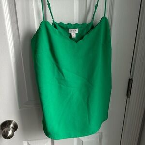 J.Crew V-neck Modern Clover silky scalloped cami top Sz 0